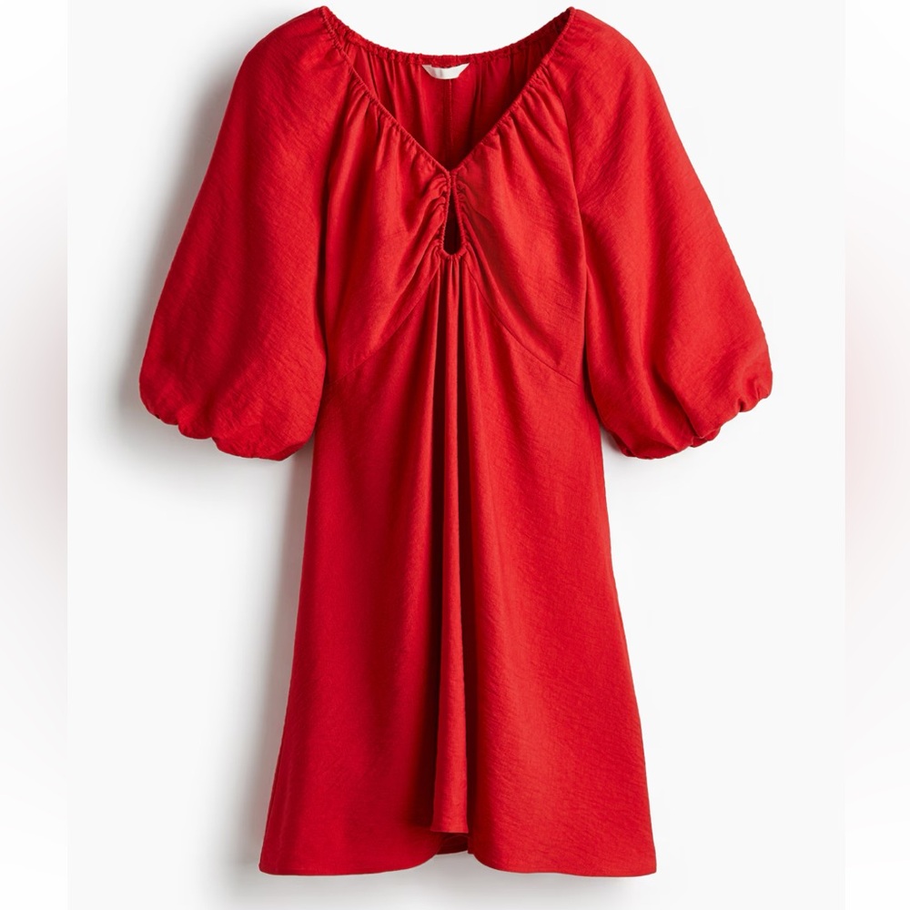 H&M Red Crepe Mini Dress